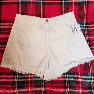 Style 5B  White Distressed Denim Cutoff Shorts NWT Juniors Sz. XL